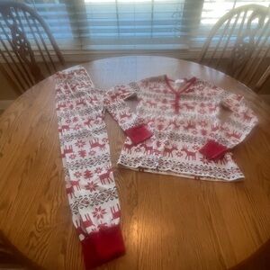 Hanna Andersson Long Johns Organic Cotton Pajama Set: Dear Deer, Size S